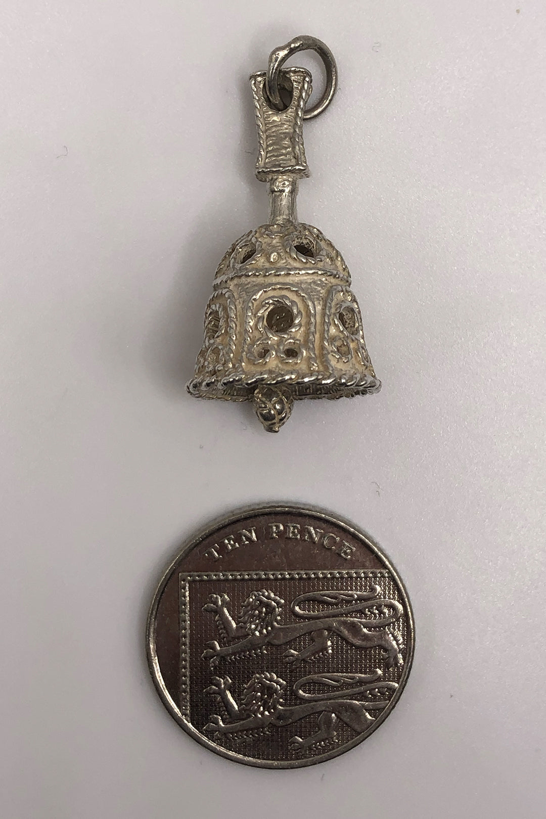 The Engraved Bell Vintage Charm (925 Sterling Silver)