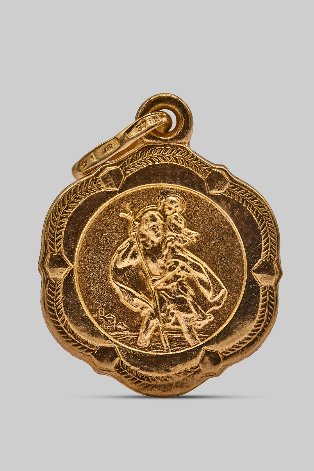 The Holy Golden St Christophers Charm (9ct 375 Gold Likely 1970's)