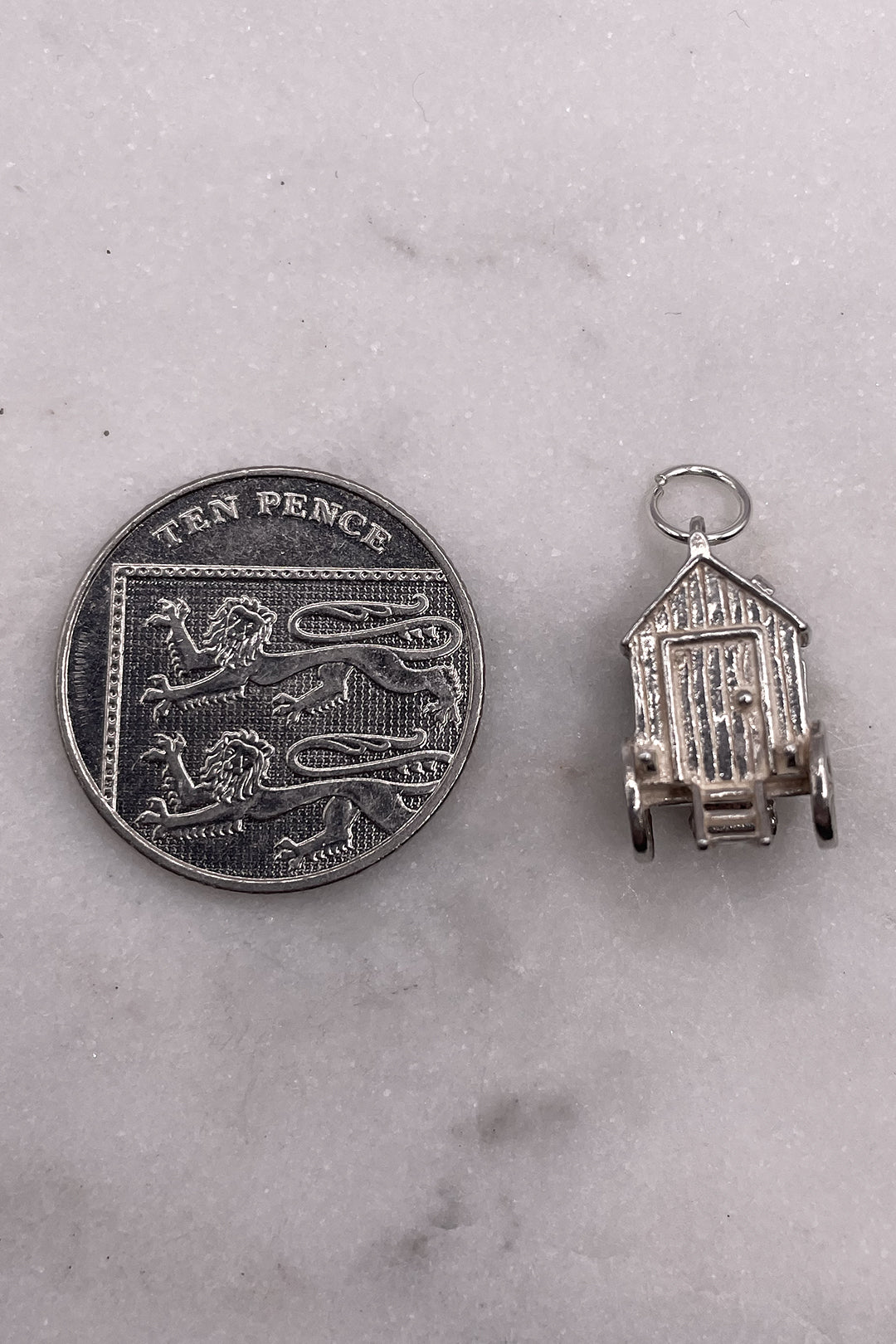 The Nude Lady of the Bath House Opening Vintage Charm (925 Sterling Silver, made circa 1950 - 1970)