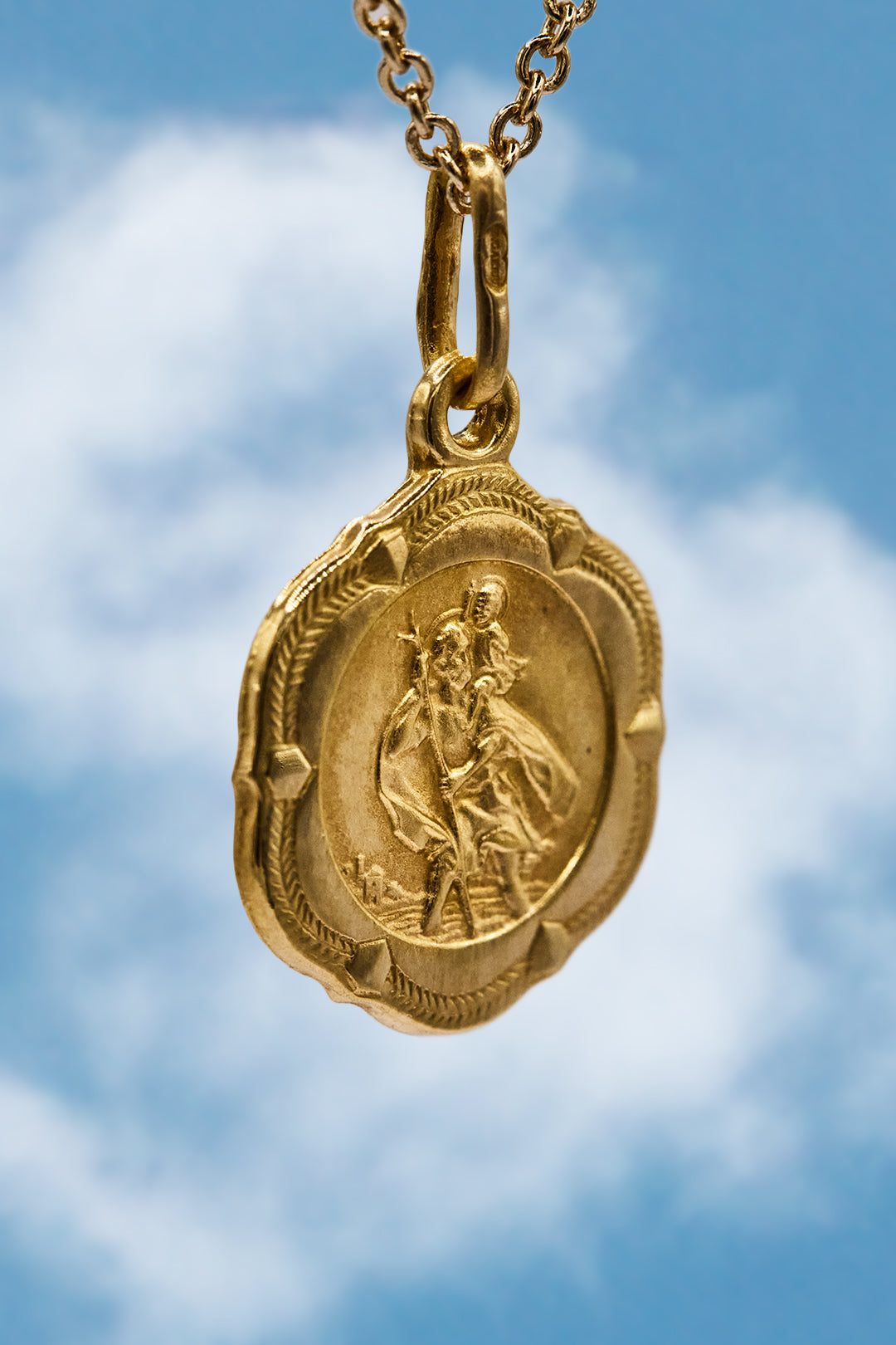 The Holy Golden St Christophers Charm (9ct 375 Gold Likely 1970's)