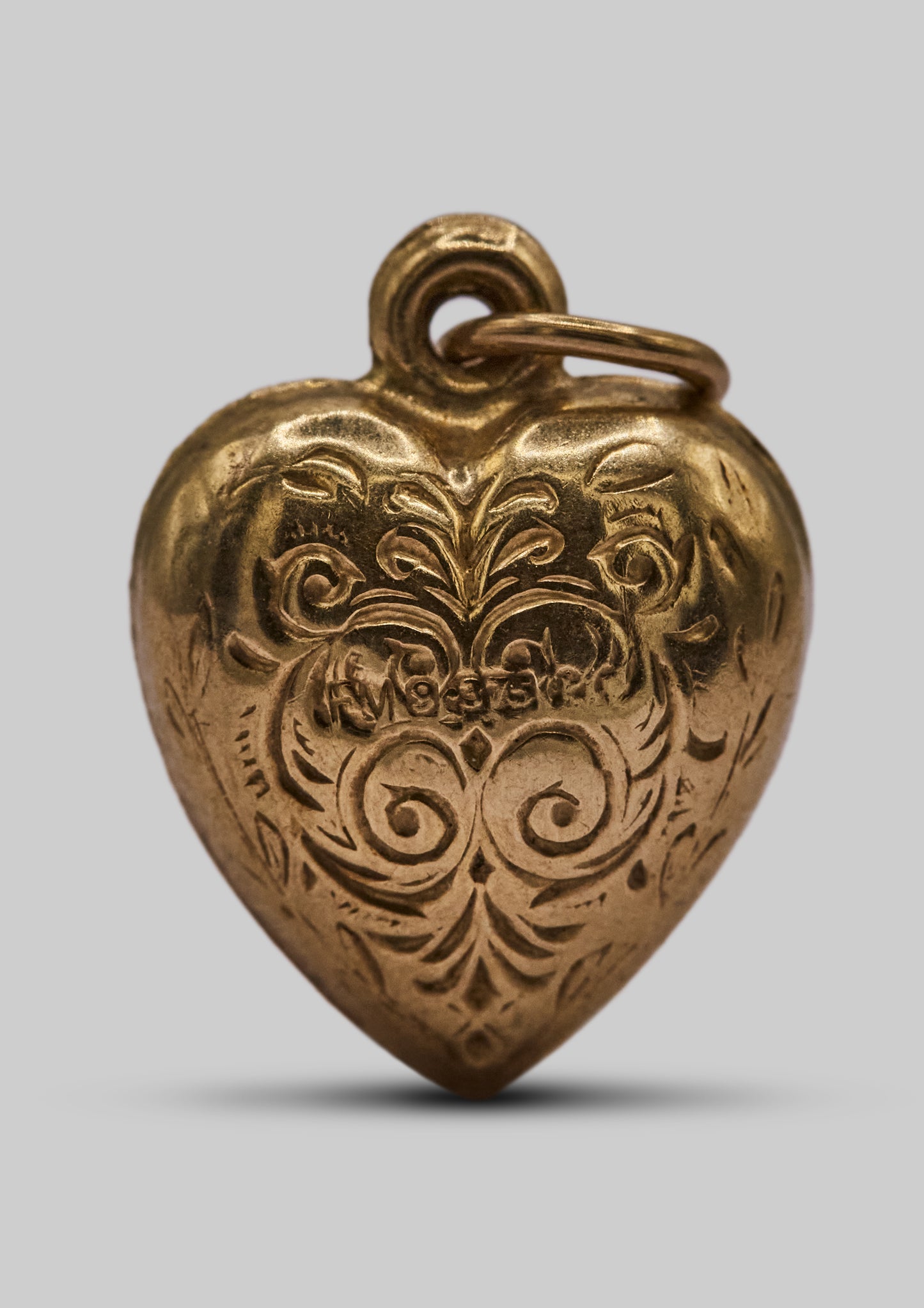 9ct 375 Gold Engraved Heart Charm (1965)