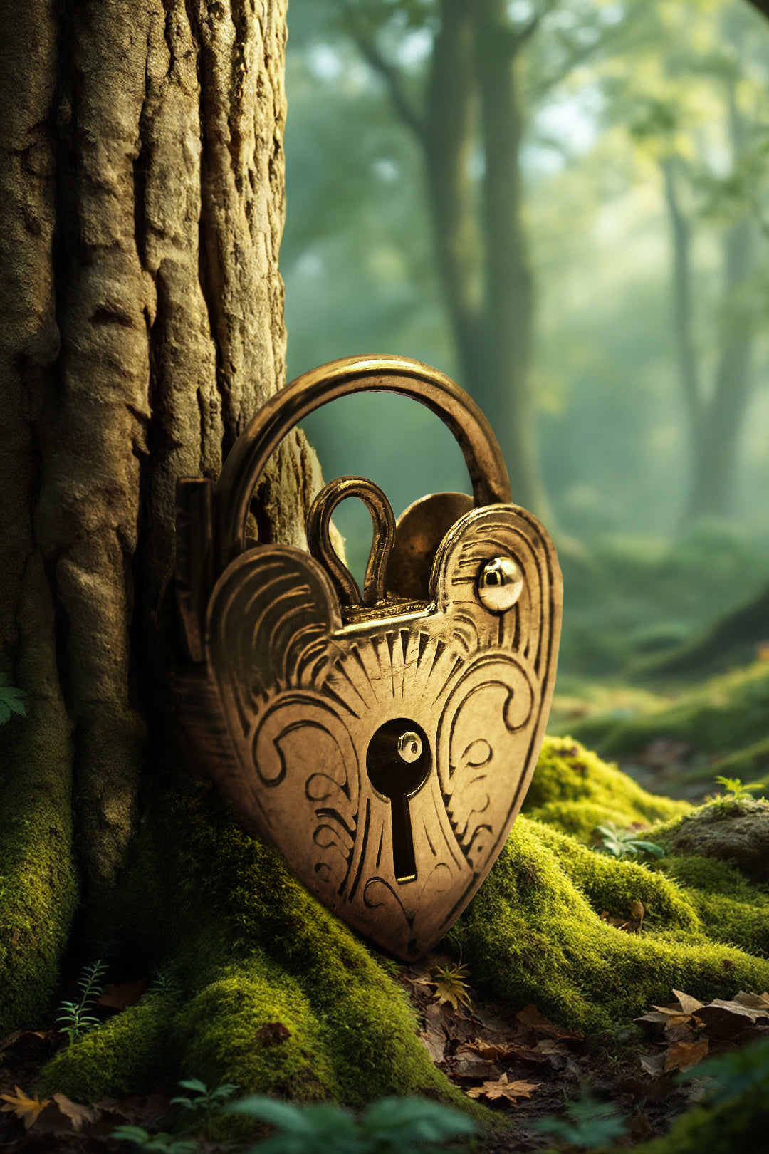 9ct 375 Gold Engraved Heart Shaped Padlock (1977)