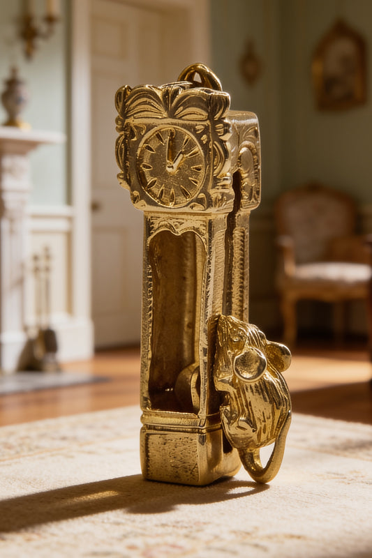 The Hungry Mouse Running Up The Grandfather Clock Articulated Vintage Charm (375 9ct gold, made in 1965)