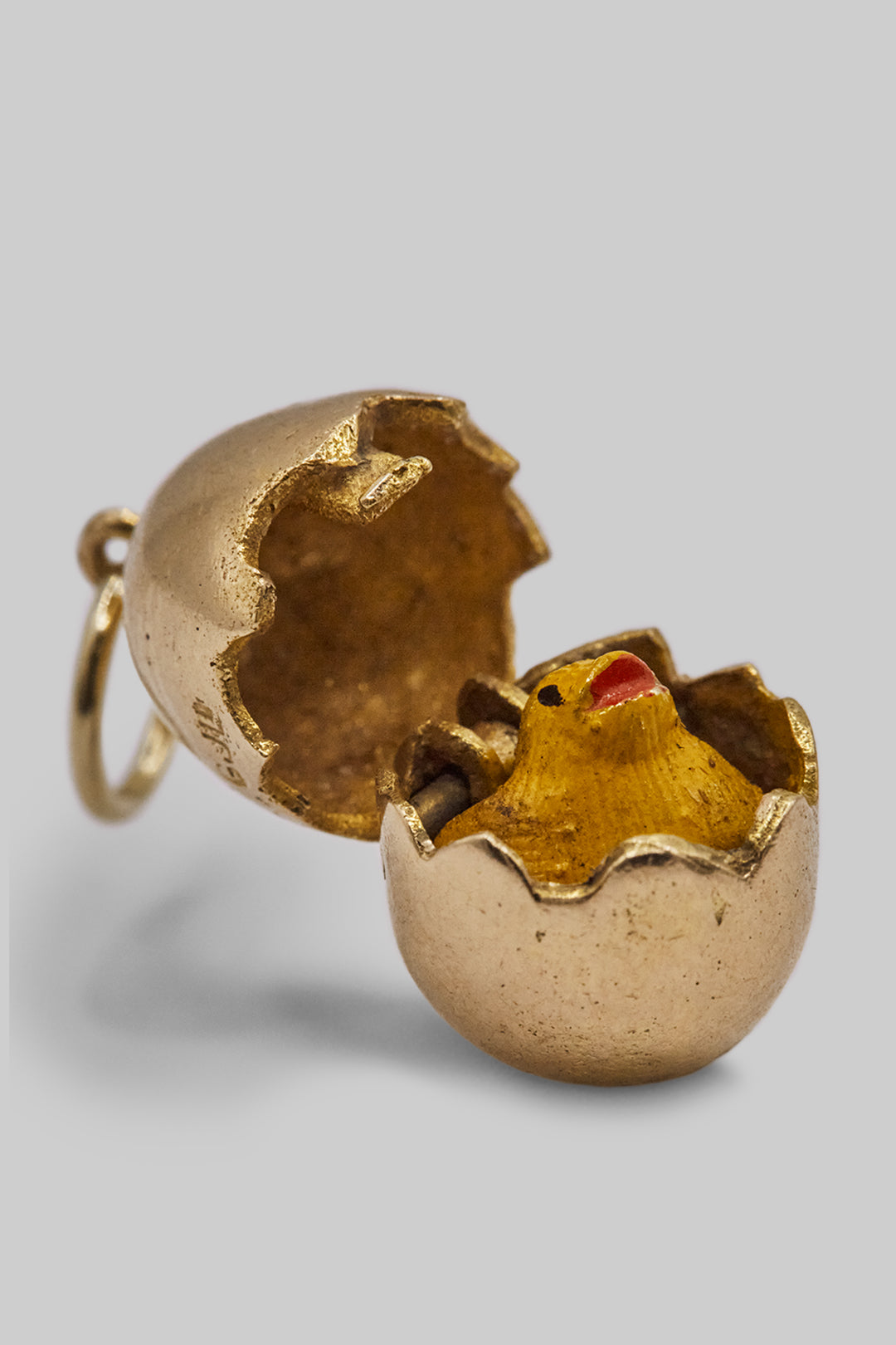 The Baby Chicks Hatching Egg Charm (375 9ct gold, made by Georg Jensen  in 1957)