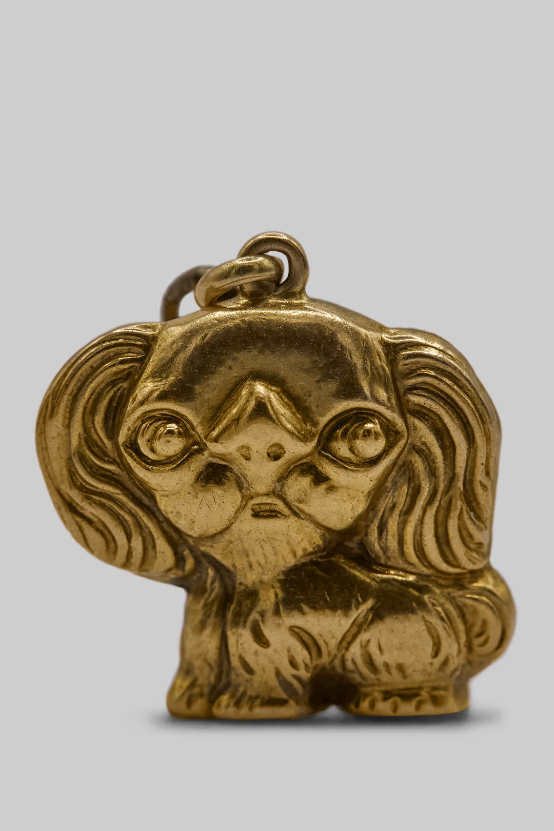 The Adventurous Golden Spaniel Dog Charm (9ct 375 Gold 1950s)