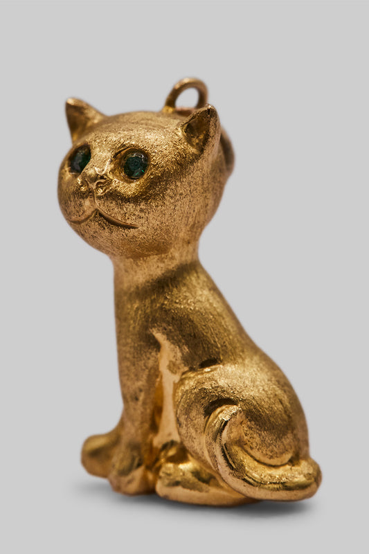 The Sparkly Eyed Golden Cat Charm (9ct 375 Gold 1970)