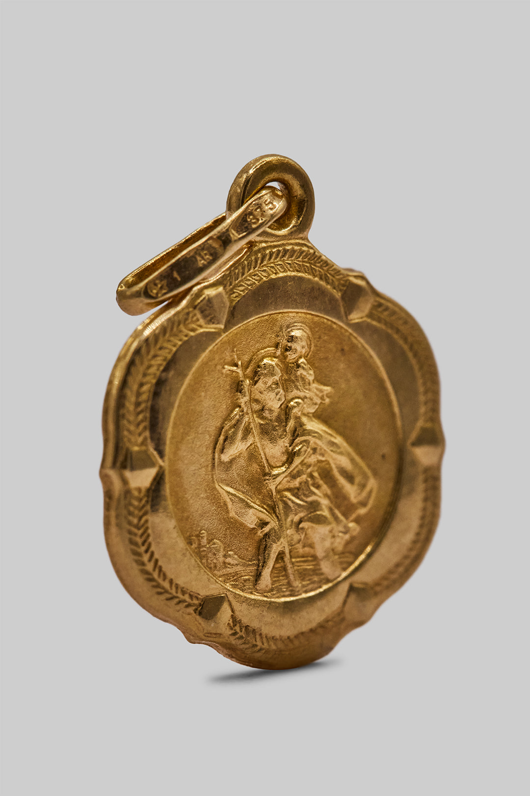 The Holy Golden St Christophers Charm (9ct 375 Gold Likely 1970's)