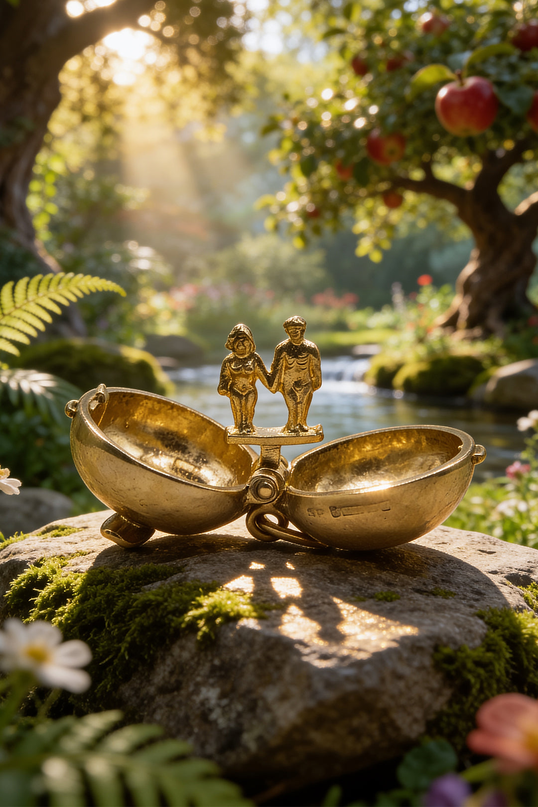 The Forbidden Fruit Opening Apple Vintage Charm (375 9ct gold, made in 1961)