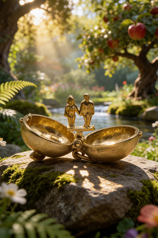 The Forbidden Fruit Opening Apple Vintage Charm (375 9ct gold, made in 1961)