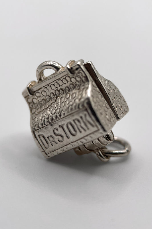 The Opening Doctors Bag with Baby inside (925 Sterling Silver c 1950s - 1970s)