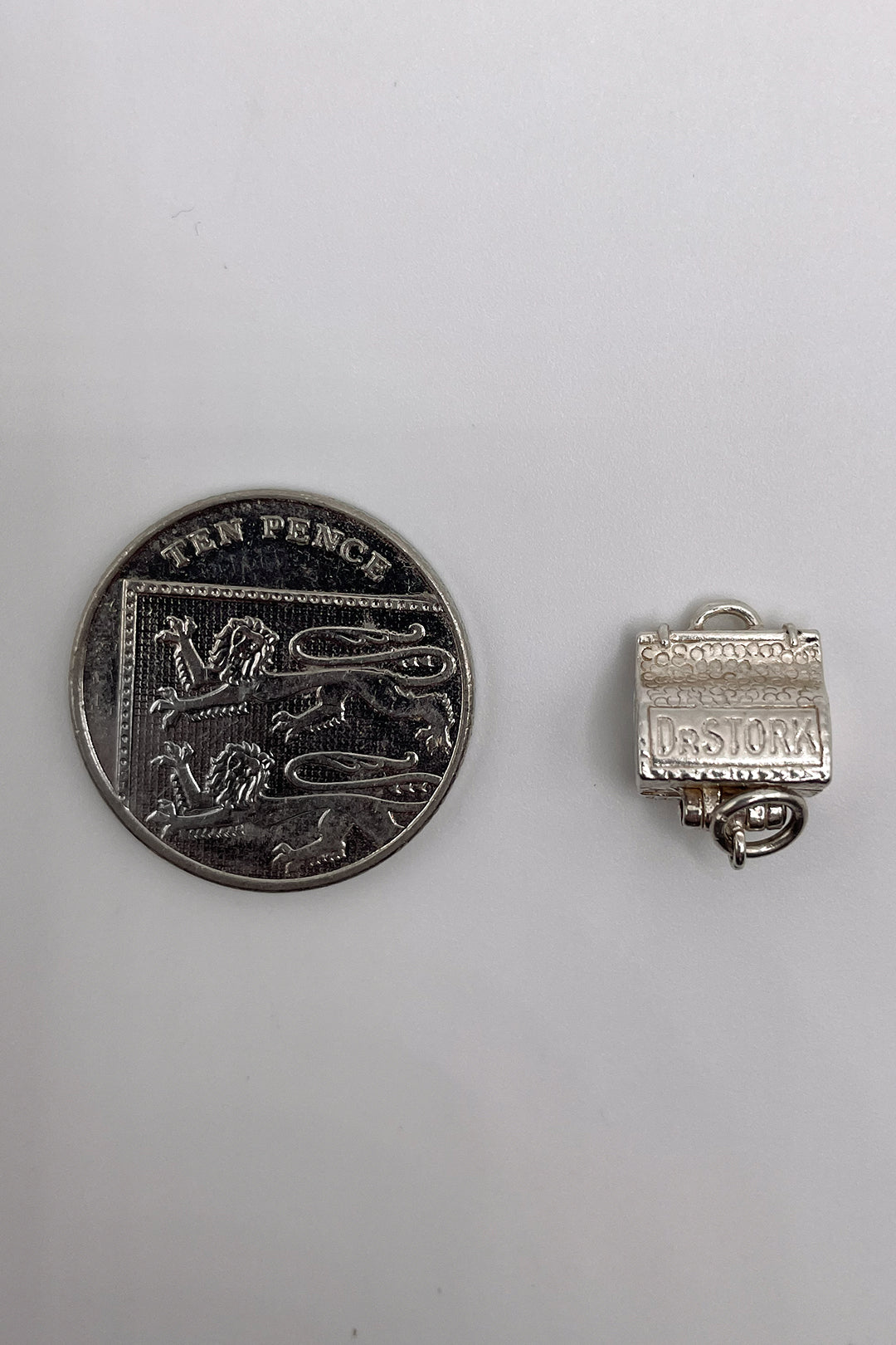 The Opening Doctors Bag with Baby inside (925 Sterling Silver c 1950s - 1970s)