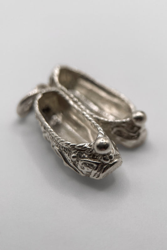 The Ornate Ballet Shoes of the Theatre Vintage Charm (925 Sterling Silver made c 1950s - 1970s)