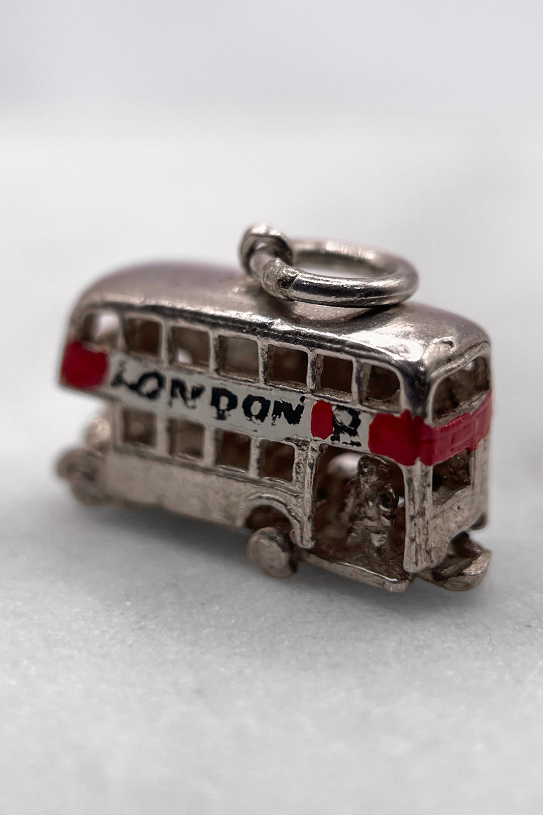 The Enamelled Double Decker Bus of the Busy Streets of London Opening Vintage Charm (925 Sterling Silver, made circa 1950 - 1970) (Copy)