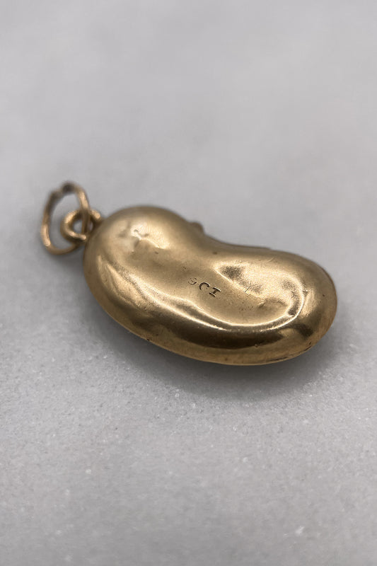The Golden Antique Victorian Lucky Bean Vintage Charm (375 9ct gold, made early 1900)