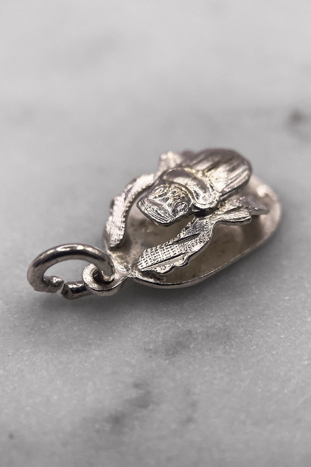The Sacred Scarab Beetle of Ancient Egypt Vintage Charm (925 Sterling Silver, made circa 1950 - 1970)