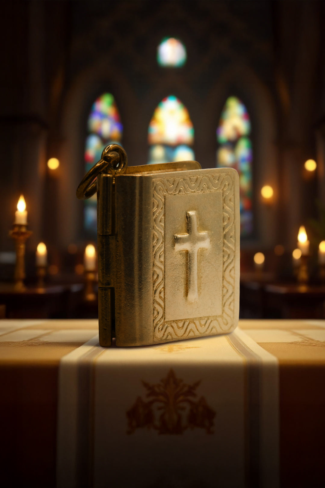 The Golden Opening Holy Bible Charm (375 9ct gold, made in 1971)