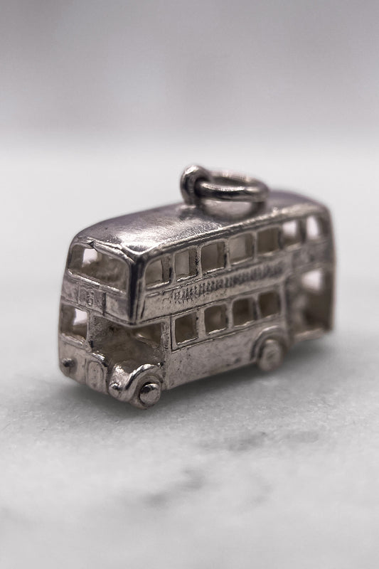 The Double Decker Bus of the Busy Streets of London Opening Vintage Charm (925 Sterling Silver, made circa 1950 - 1970)