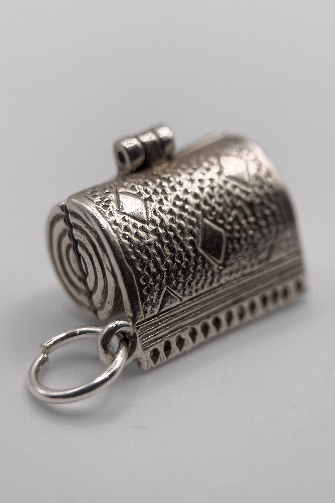 Rare! The Happy Termite Inside the Old Antique Carpet Opening Vintage Charm (925 Sterling Silver made c 1950s - 1970s)