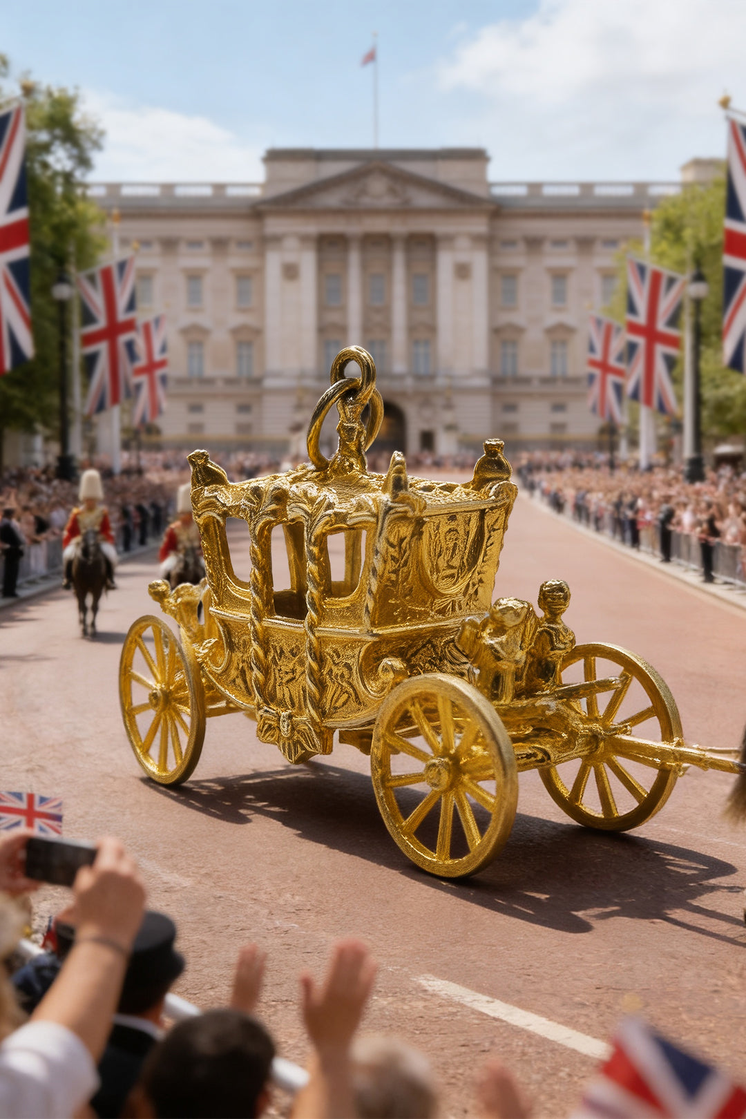 The Golden State Carriage of the British Royal Family Charm (375 9ct gold, made in 1963)