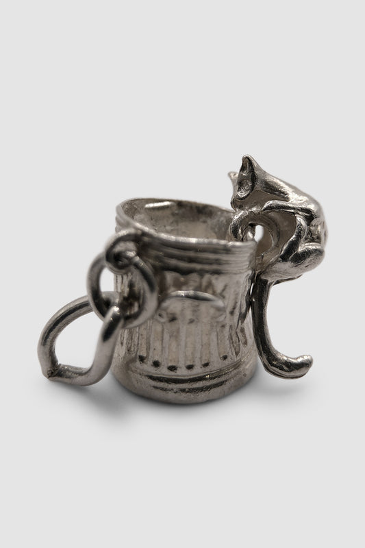 The Articulated Cheeky Cat in a Bin Vintage Charm (925 Sterling Silver)