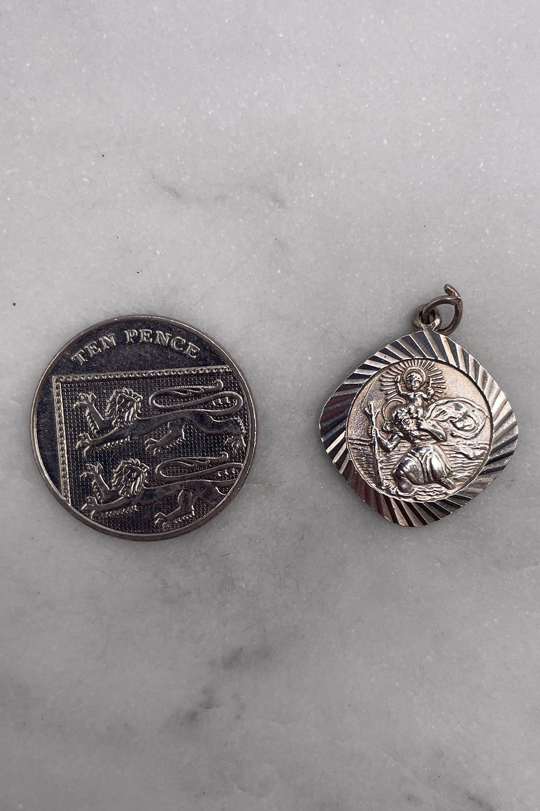 The Guardian St. Christophers of Safe Travels Vintage Charm (925 Sterling Silver, made circa 1950 - 1970)