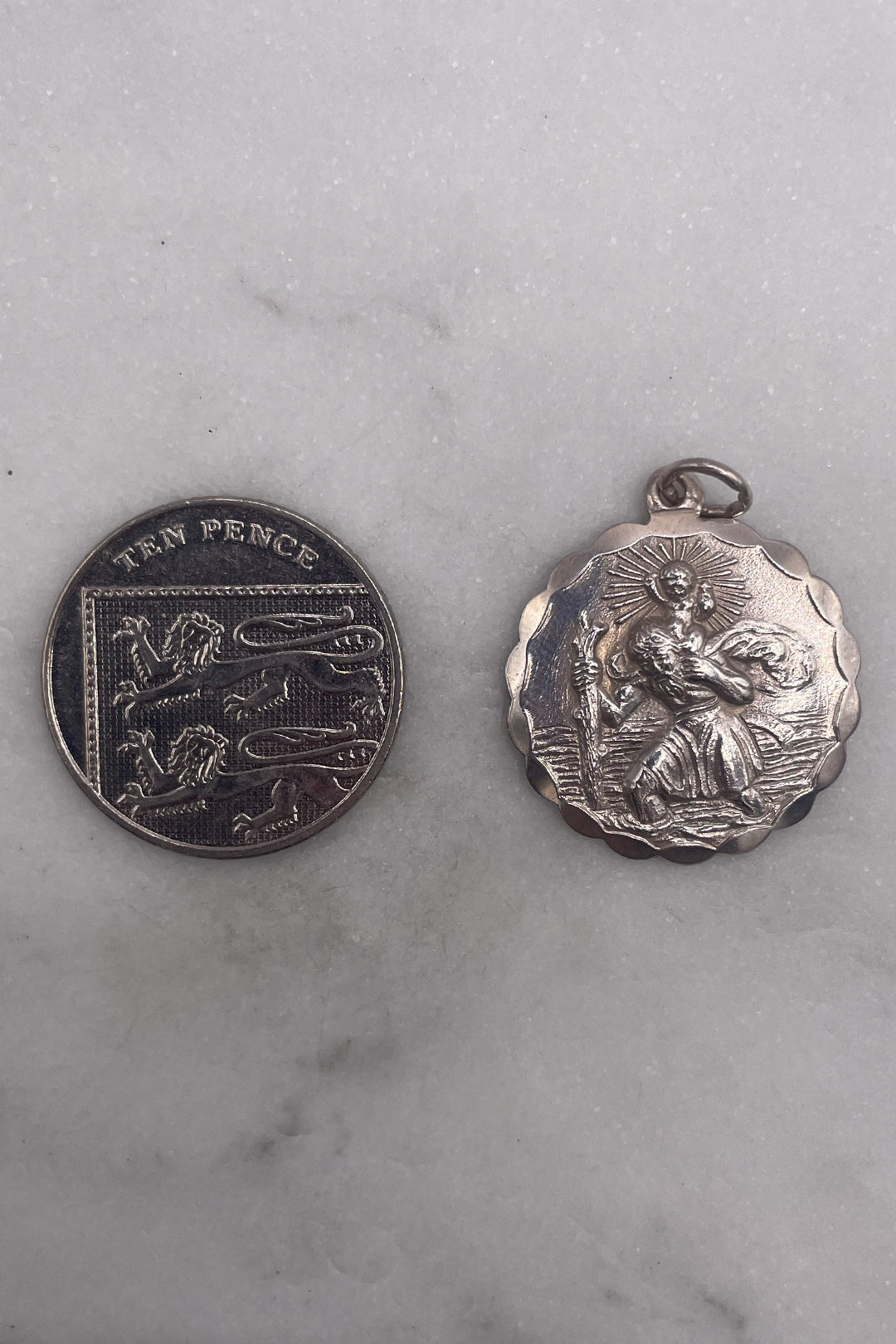 The Guardian St. Christophers of Safe Travels Vintage Charm (925 Sterling Silver, made circa 1950 - 1970)