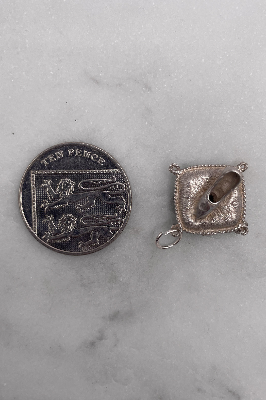 The Cherished Lost Slipper of Cinderella's Palace Ball Opening Vintage Charm (925 Sterling Silver, made circa 1950 - 1970)
