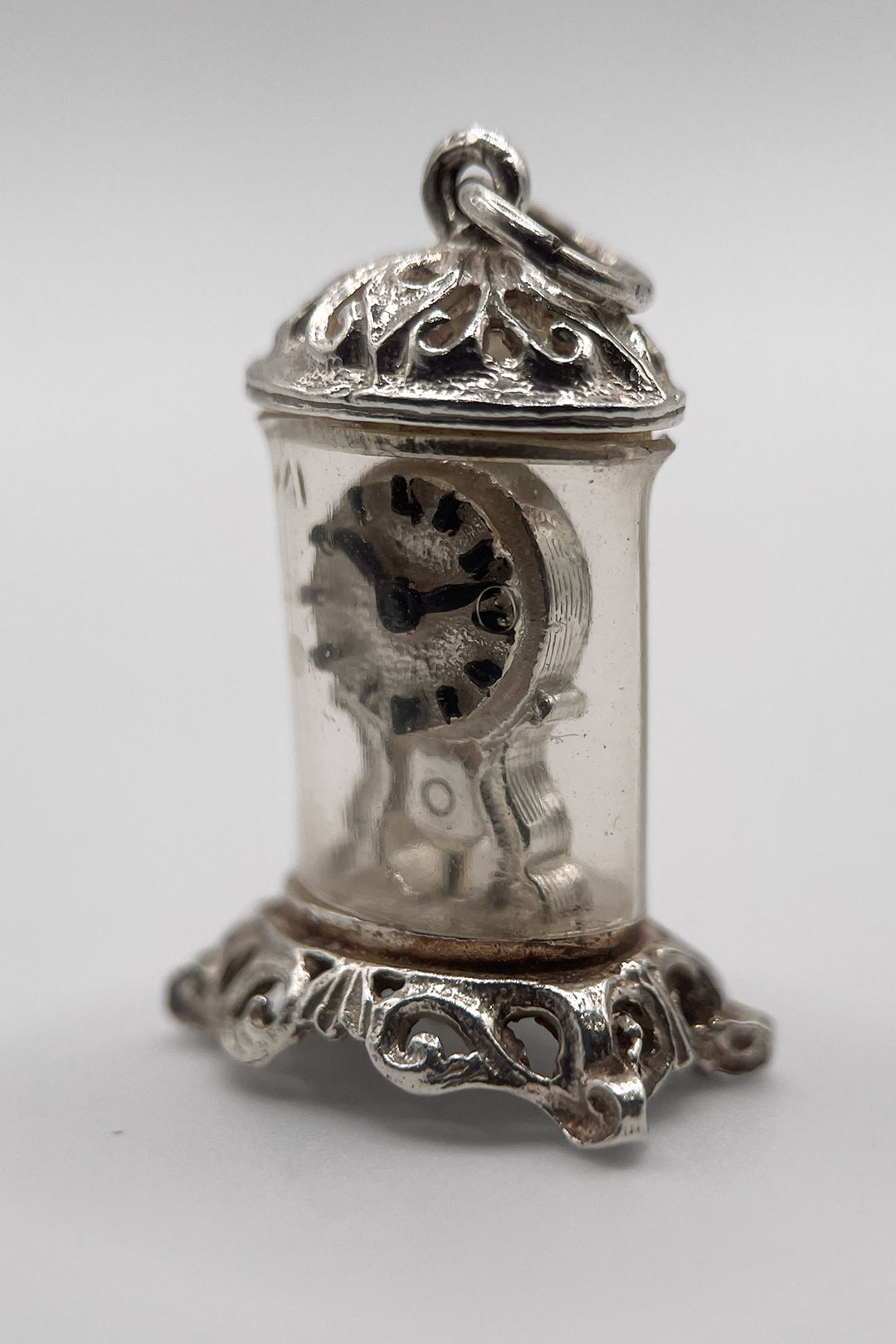 The Ornate Mantle Clock of the Cottage Vintage Charm (925 Sterling Silver made c 1950s - 1970s)