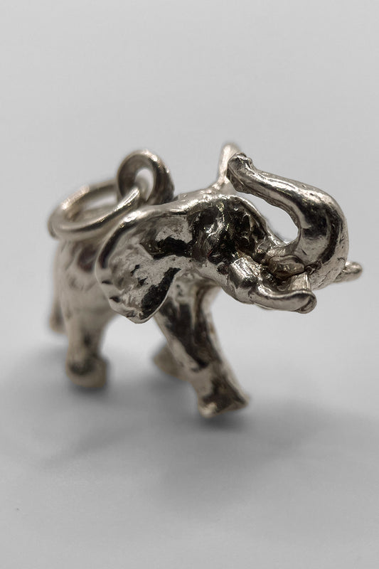 The Joyful Elephant of the African Savannah Vintage Charm (925 Sterling Silver made c 1950 - 1970)