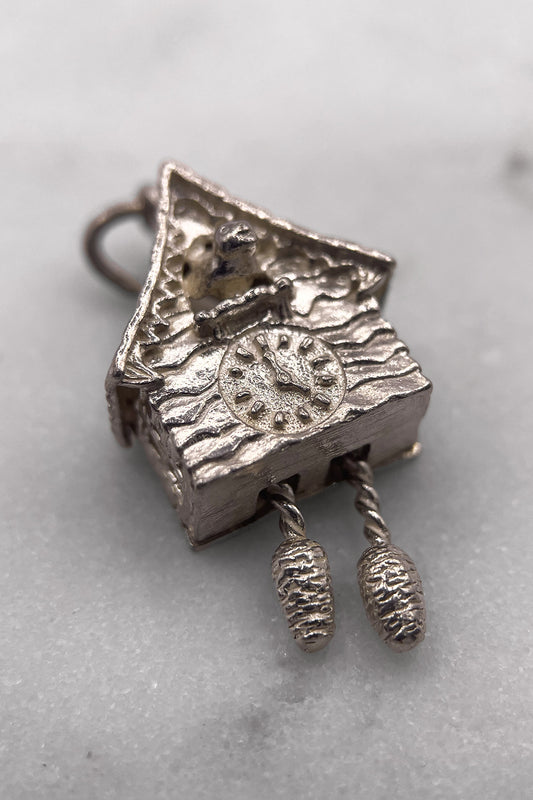 The Crazy Cuckoo Clock of New Beginnings Vintage Charm (925 Sterling Silver, made circa 1950 - 1970)