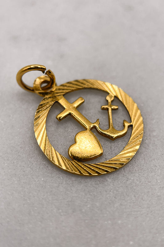 The Divine, Faith, Hope and Charity Charm (375 9ct gold, made by Georg Jensen in 1981)