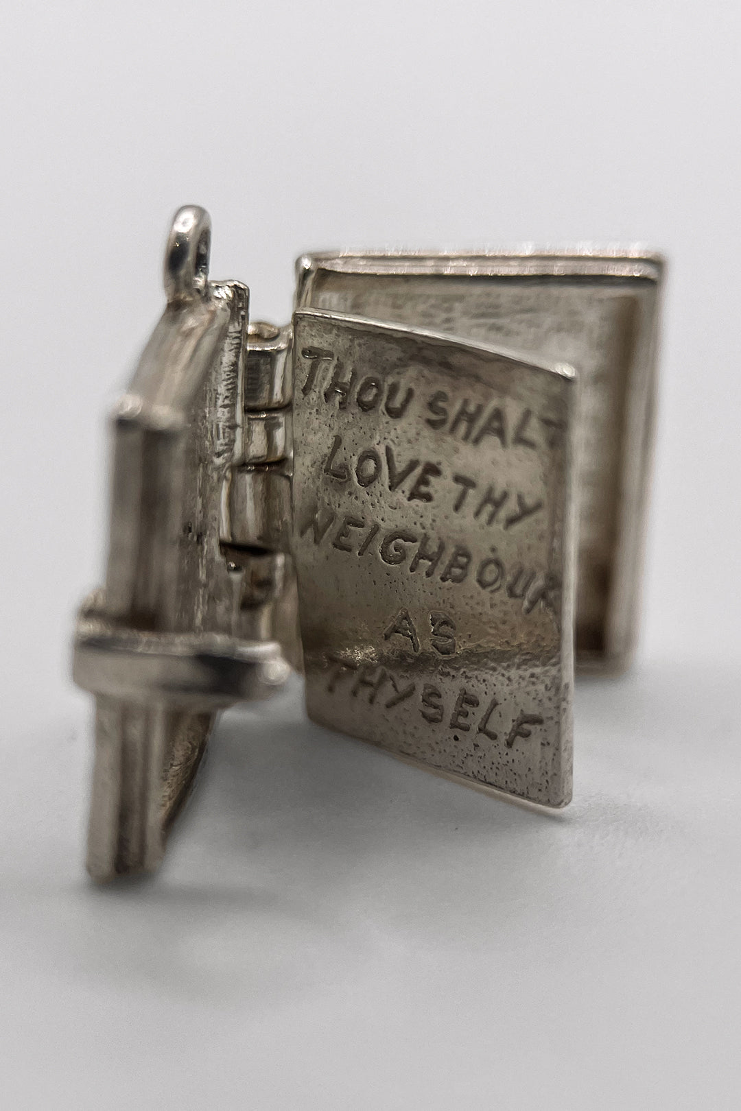 The Opening Holy Bible of Commandments Vintage Charm (925 Sterling Silver made c 1950s - 1970s)