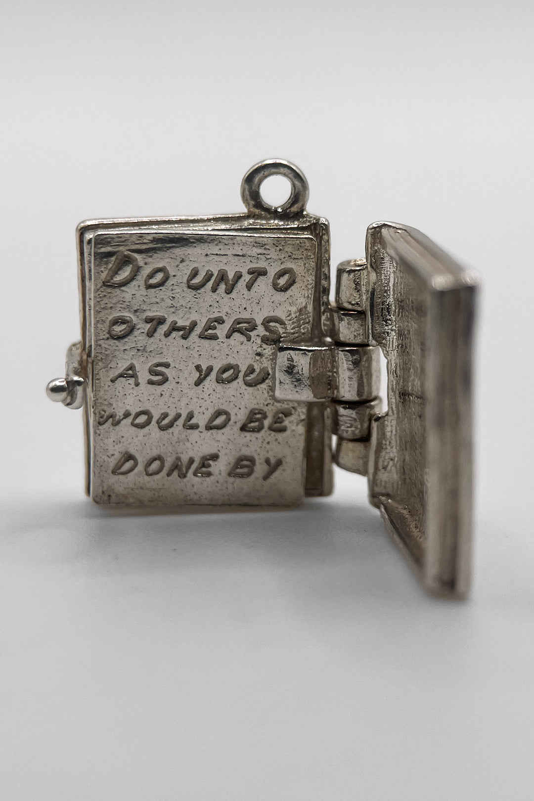 The Opening Holy Bible of Commandments Vintage Charm (925 Sterling Silver made c 1950s - 1970s)