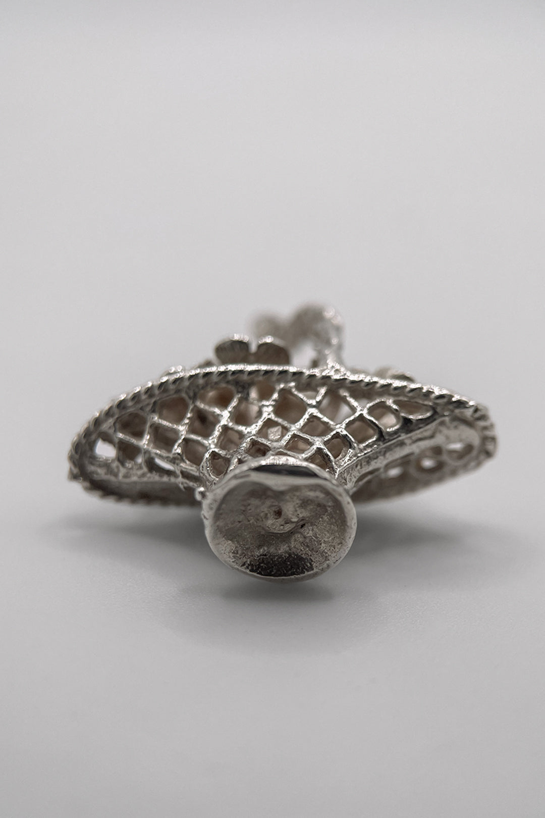 The Bold and Beautiful Bouquet of Flowers in a Basket Charm (925 Sterling Silver made circa 1950 - 1970)