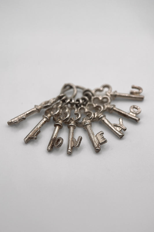 The 'I Love You' Keys of Devotion Vintage Charm (925 Sterling Silver made c 1950s - 1970s)