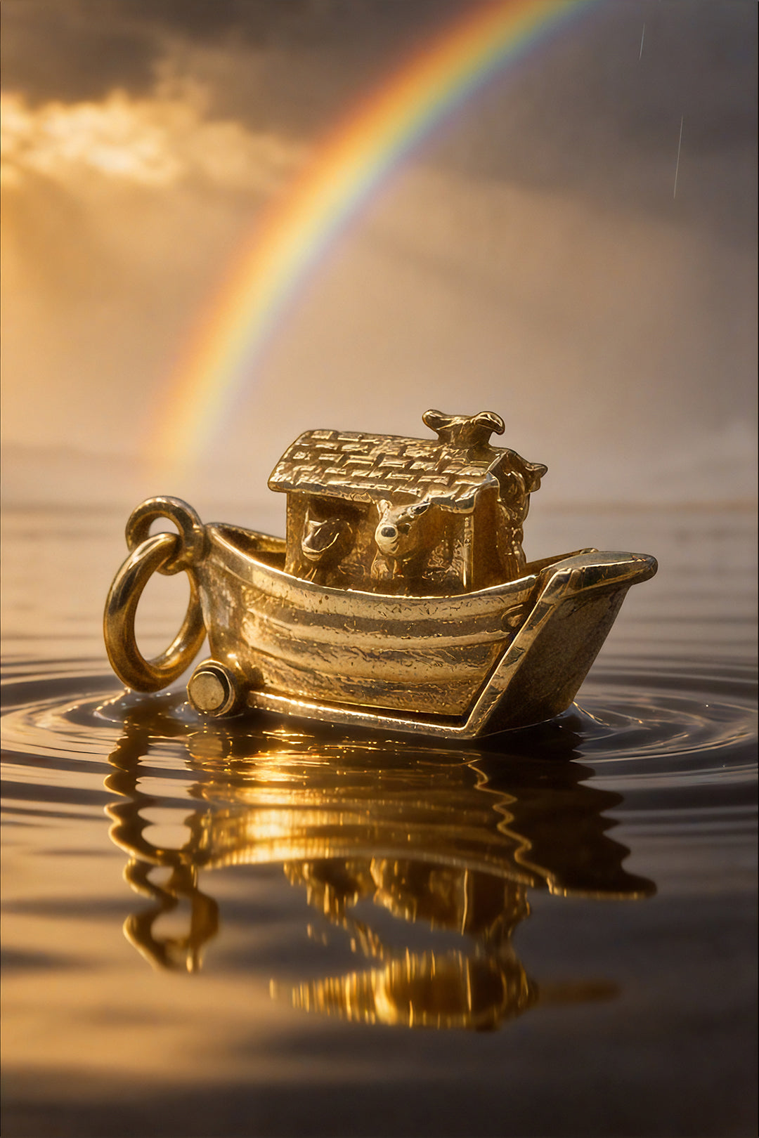The Heroic Opening Noah's Ark of the Flood Vintage Charm (375 9ct gold, made in 1959)