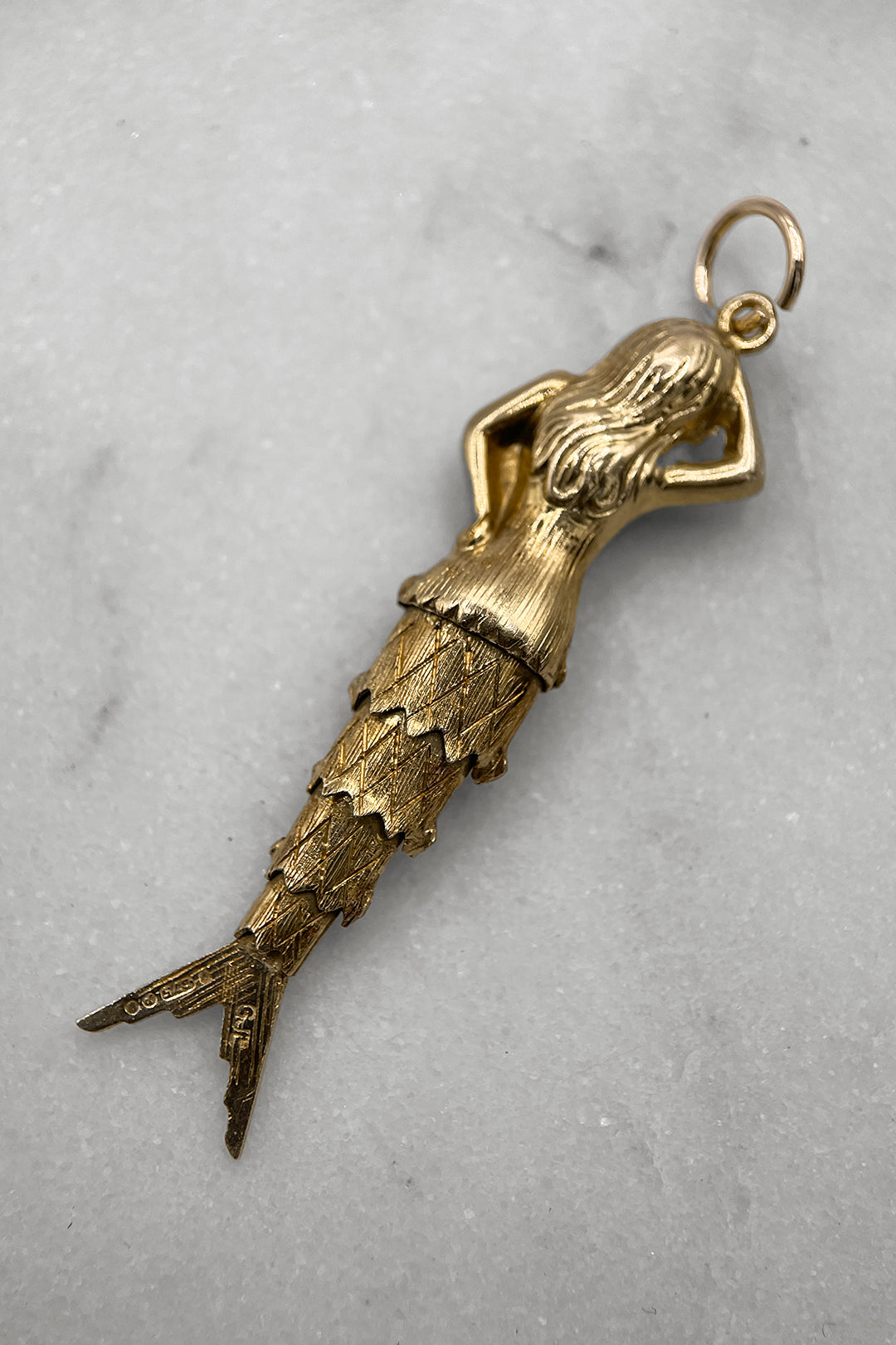 The Articulated Mermaid of the Lagoon Vintage Charm (375 9ct gold, made in 1970 by Georg Jensen)