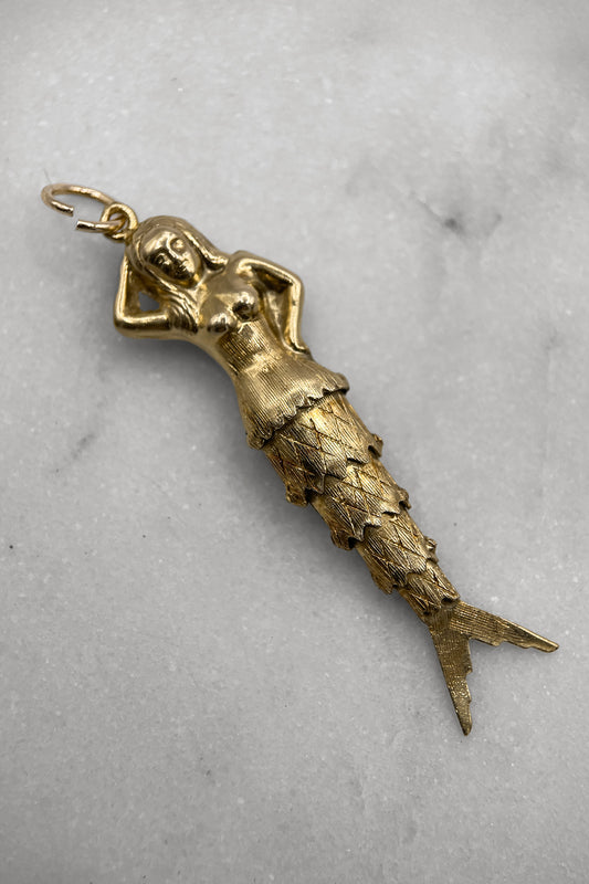 The Articulated Mermaid of the Lagoon Vintage Charm (375 9ct gold, made in 1970 by Georg Jensen)