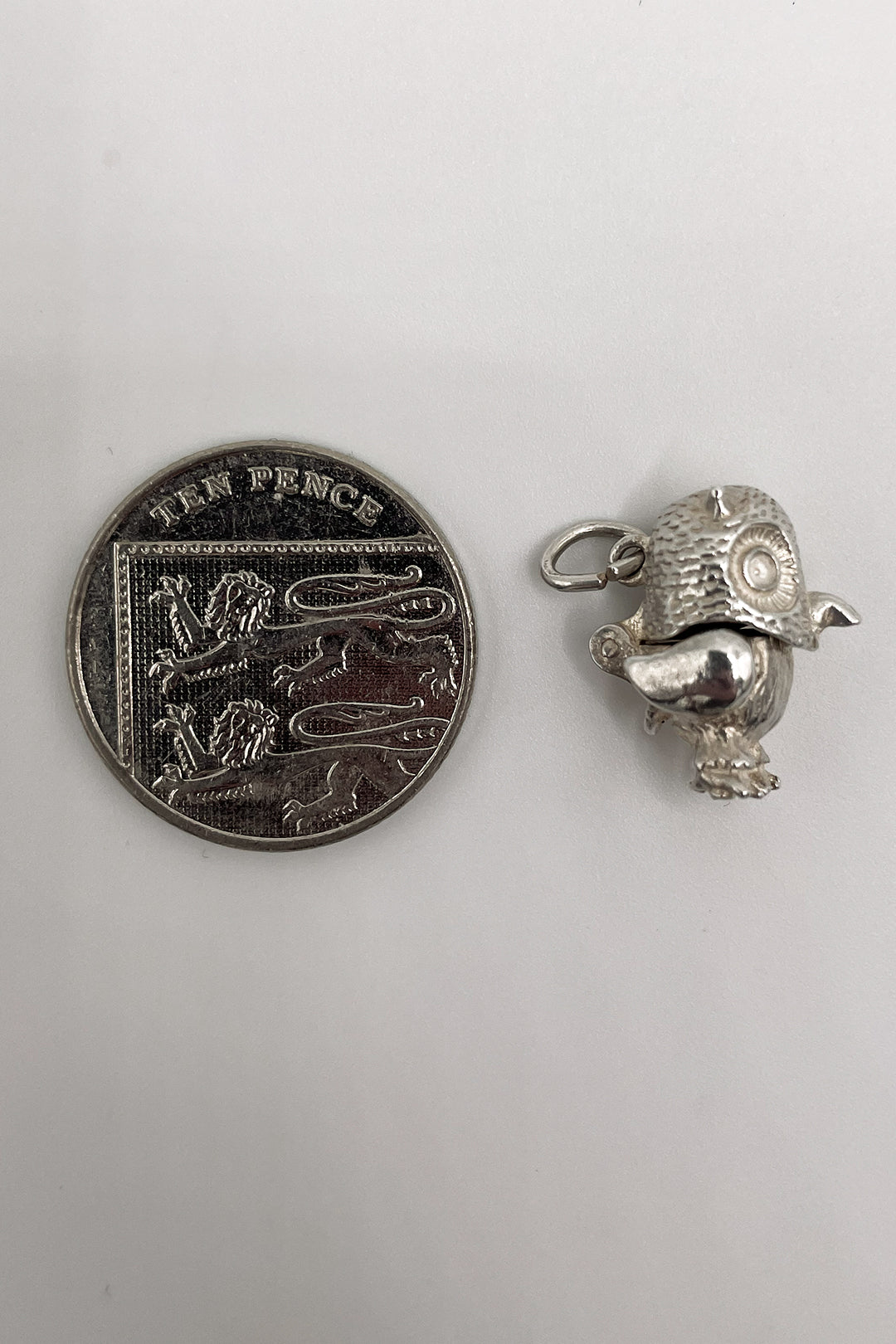 The Night Owl of the Enchanted Forest Opening Vintage Charm (925 Sterling Silver made c 1950s - 1970s)