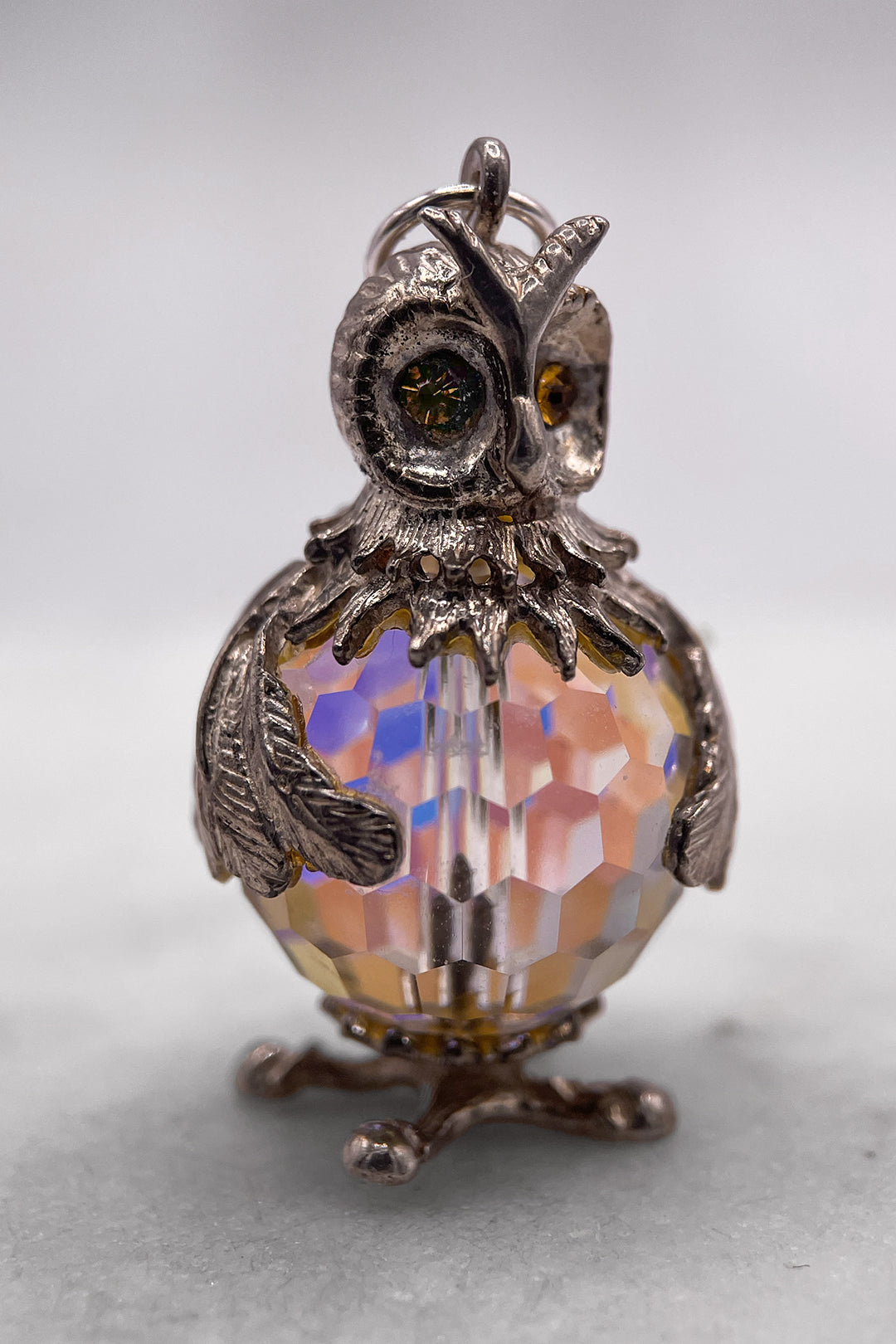 The Watchful and Wise Owl of Midnight HEAVY Vintage Charm (925 Sterling Silver, made circa 1950 - 1970)