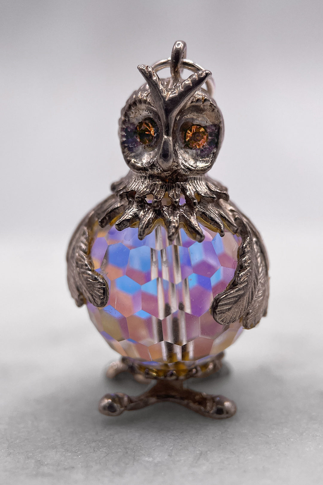 The Watchful and Wise Owl of Midnight HEAVY Vintage Charm (925 Sterling Silver, made circa 1950 - 1970)