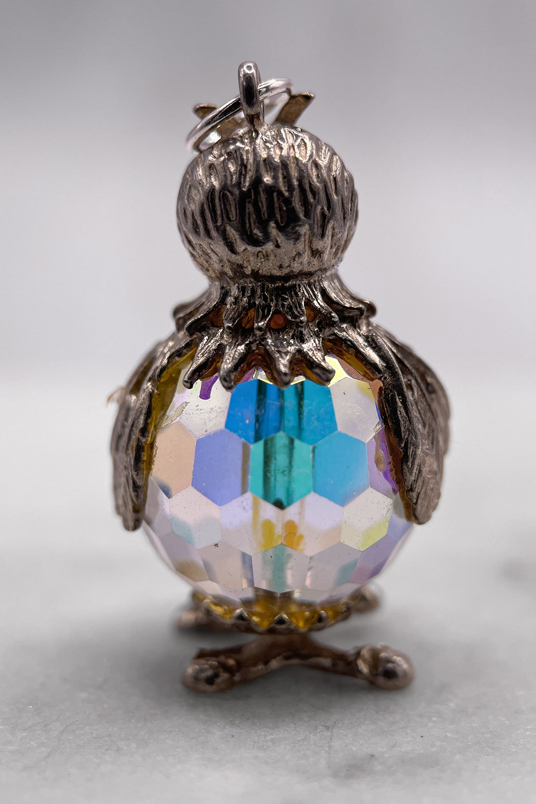 The Watchful and Wise Owl of Midnight HEAVY Vintage Charm (925 Sterling Silver, made circa 1950 - 1970)