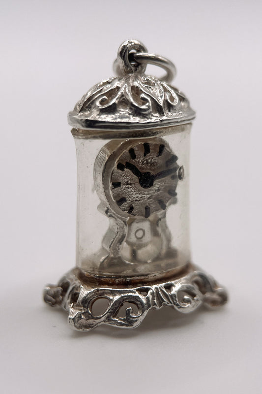 The Ornate Mantle Clock of the Cottage Vintage Charm (925 Sterling Silver made c 1950s - 1970s)
