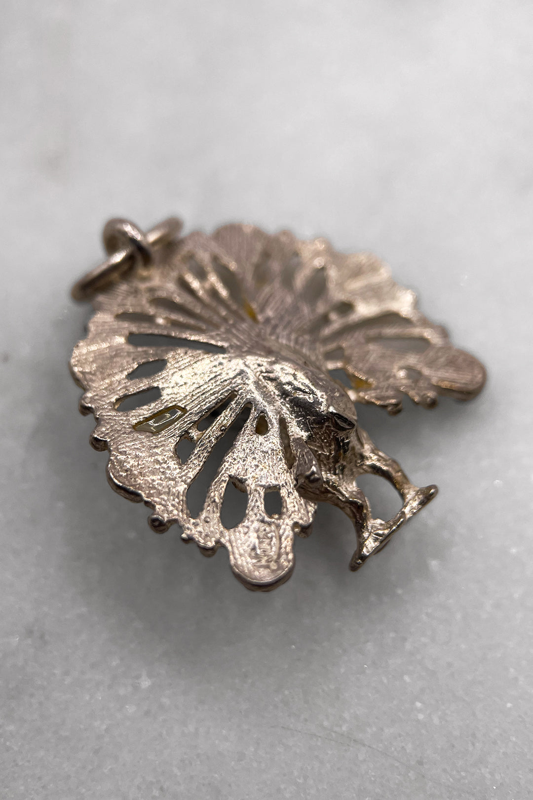 The Glamorous Peacocks Grand Display of Feathers Vintage Charm (925 Sterling Silver, made circa 1950 - 1970)