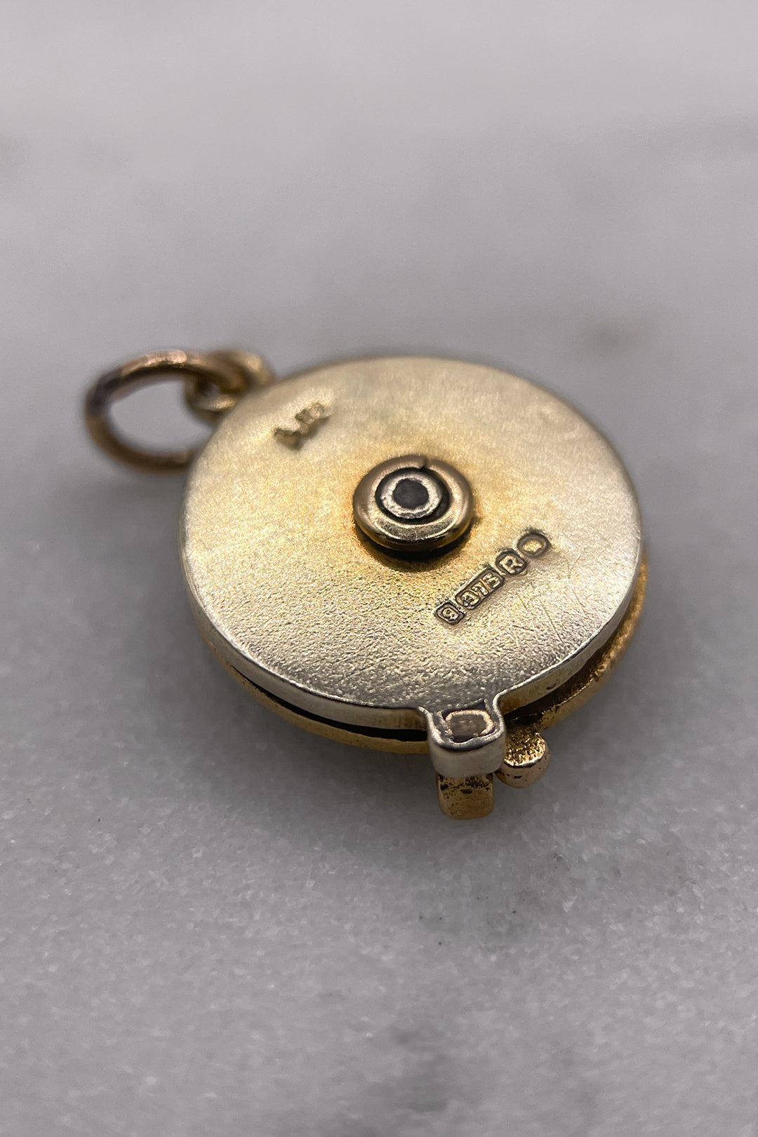 The "2 TEL U I LOVE YOU" Telephone Dial Articulated Vintage Charm (375 9ct gold, made in 1952)