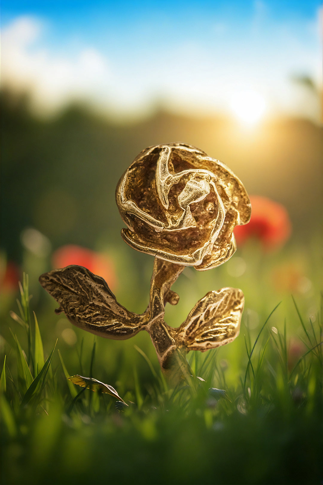 The Romantic Golden Rose Charm (9ct 375 Gold 1984)