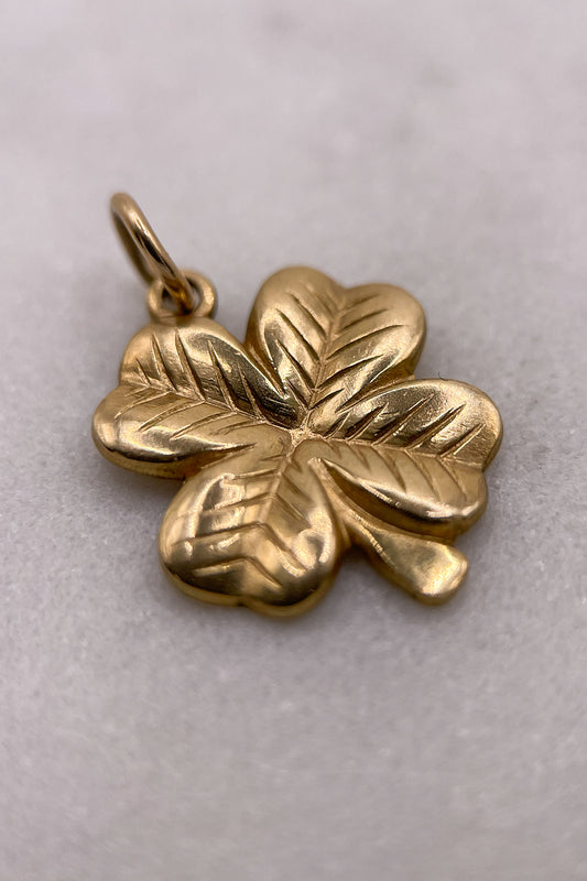 The Lucky Golden Four Leaf Clover Charm (375 9ct vintage gold, made in 1965)