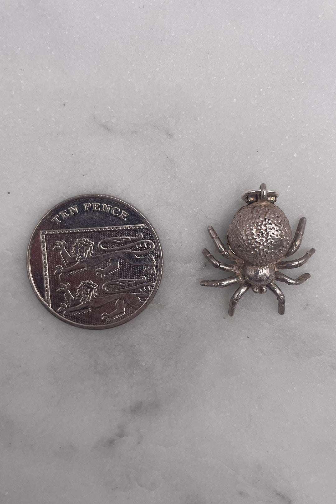 The Creepy Spiders Silky Web of Wonder Opening Vintage Charm (925 Sterling Silver, made circa 1950 - 1970)