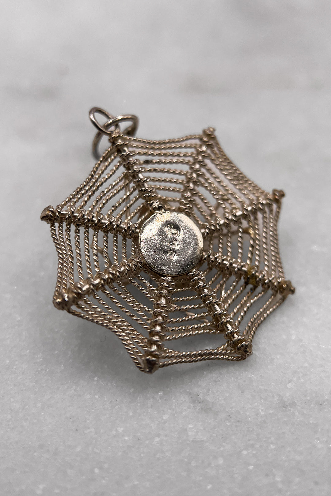 The Spooky Spiders Web of the Haunted House Vintage Charm (925 Sterling Silver, made circa 1950 - 1970)