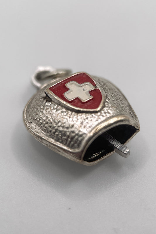 The Alpine Swiss Cowbell Vintage Charm (925 Sterling Silver made c 1950s - 1970s)